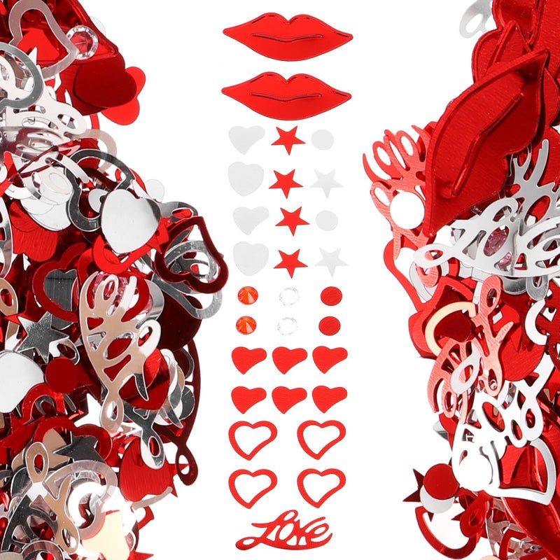 60g Red Heart Shaped Rhinestone Confetti for Wedding Anniversary Bridal Shower Valentine Party Decorations - Image 2