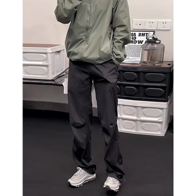 creamy-white Three-proof Paratrooper Pants Mens Summer New Light and Thin Quick-drying Charge Pants Workwear Outdoor Hiking Climbing Pants Black