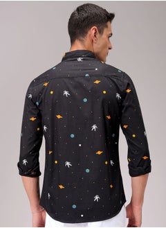 The Indian Garage Co Men Slim Fit Graphic Print Full Sleeves Spread Collar Casual Shirt  - Image 2