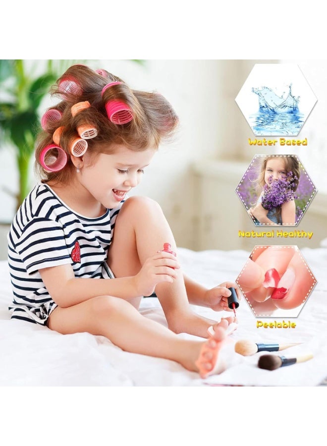 Beauenty Kids Nail Polish, 12 Colors Non-Toxic Water Based Peel-Off Nail Polish Set with 3 Stickers, Non Toxic & Safe Nail Polish Set for Girls Ages 5+ for Parties, Birthday and Makeovers (12Colors) - Image 3