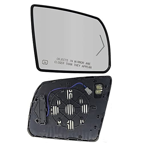 Danbojit Passenger Side Heated Mirror Glass Compatible with Toyota Tundra 20072020 20082017 Sequoia Right Side Heated Mirror Glass with Rear Holder Turn Indicator - Image 1