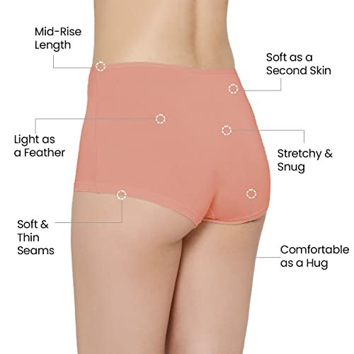 Mush Bamboo Boyshort Bamboo Cotton Panties For Women | Ultra Soft Bamboo Underwear For Women | Breathable, Anti-Odor, Seamless Pack Of 3 (M, Black Peach And Beige) - Image 3
