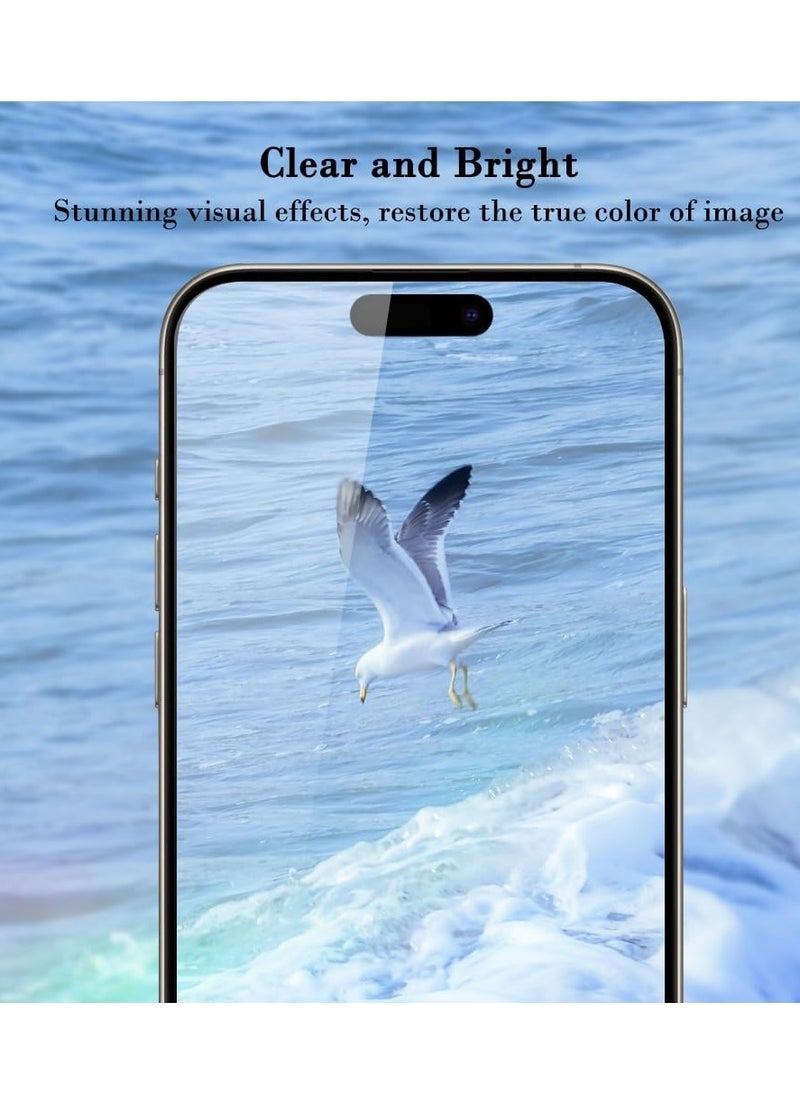 9H Pack of 1 Piece Privacy Screen Protector for iPhone 15 Pro 6.1, Special Tempered Glass Film Anti-Spy, Anti-Scratch, Touch Sensitive, Bubble Free, Easy to Install  - Image 3