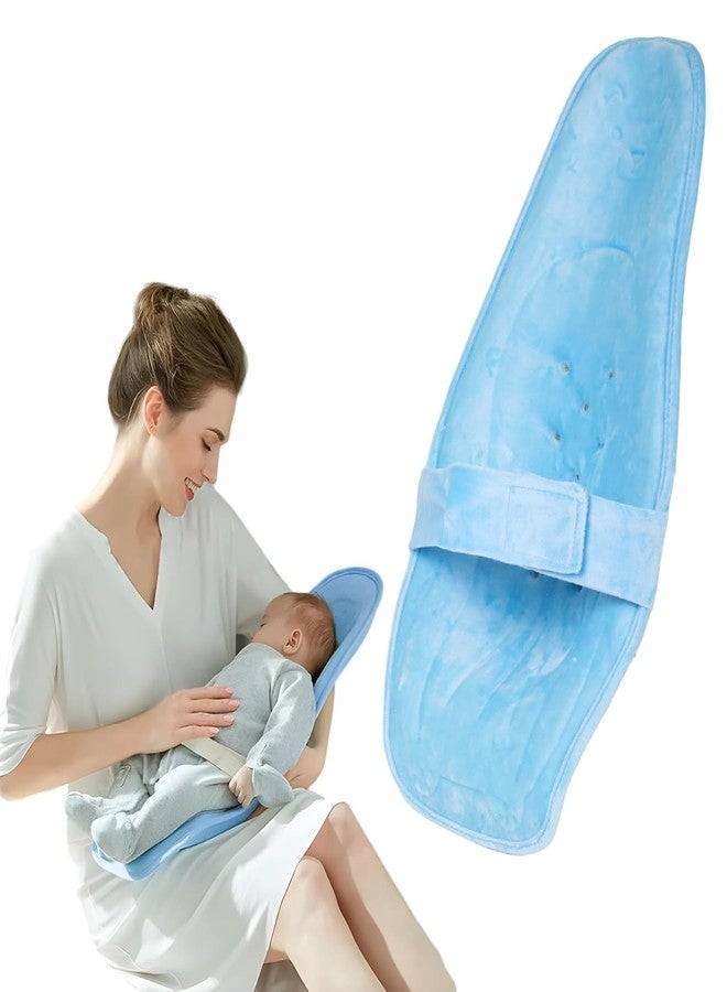 CUTEABLY Baby Feeding Support Pillow, Ergonomic Infant Carrier with Safety Belt (Blue) - Image 1