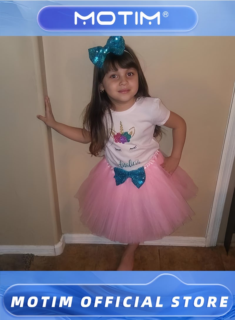 موتيم تنورة توتو للبنات الصغيرات، فستان باليه رقيق للأطفال الصغار - Image 3