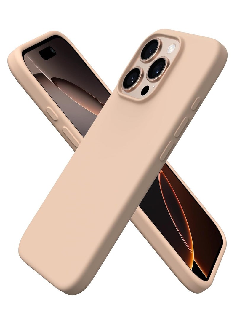YoYoTech - Desert Titanium Compatible Liquid Silicon iPhone 16 Pro Max Case 6.9 Inch Slim-Soft, Stylish Shockproof Protective with Microfiber Lining iPhone 16 Pro Max Silicon Case. - Image 1