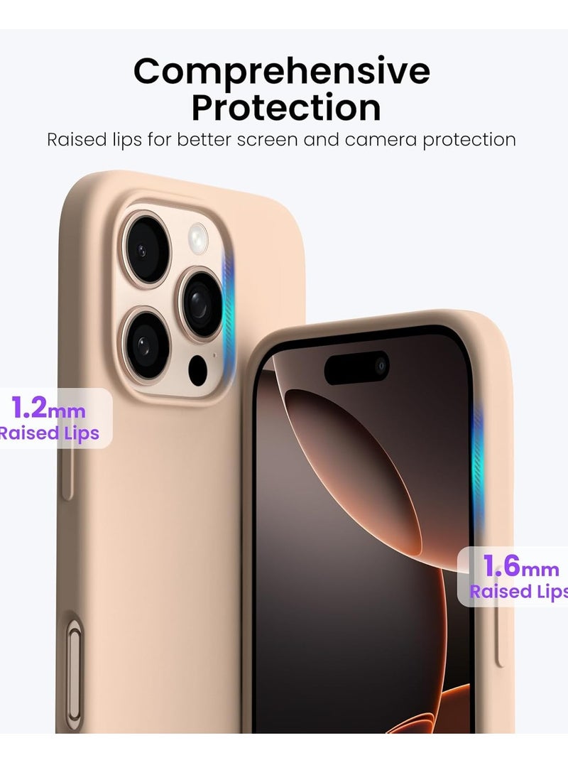 يويو تيك حافظة هاتف iPhone 16 Pro Max متوافقة مع تيتانيوم الصحراء، مقاس 6.9 بوصة، نحيفة وناعمة، أنيقة مضادة للصدمات مع بطانة من الألياف الدقيقة لهاتف iPhone 16 Pro Max من السيليكون. - Image 2