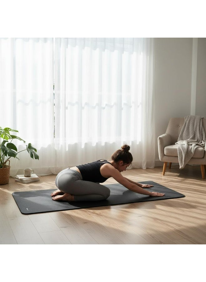 KONEX EVA Yoga Mat 4mm Thick Anti-Slip for Men & Women  Ideal for Yoga, Gym, Pilates, Meditation & Home Workout (Black) - Image 4