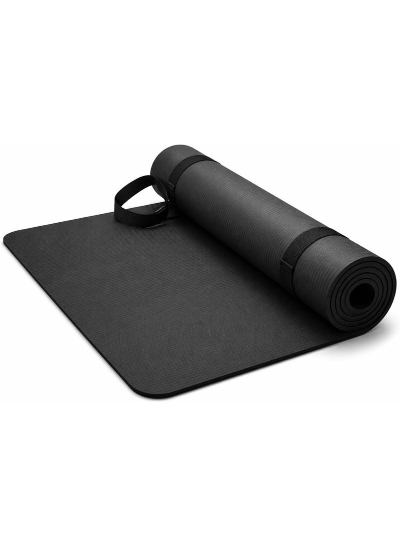 KONEX EVA Yoga Mat 4mm Thick Anti-Slip for Men & Women  Ideal for Yoga, Gym, Pilates, Meditation & Home Workout (Black) - Image 1