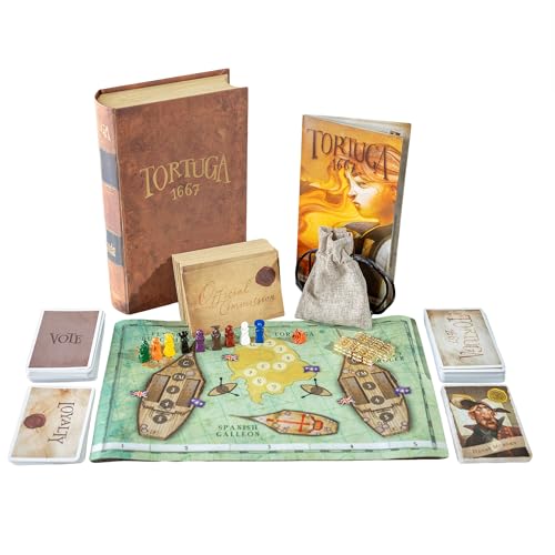 Facade Games Tortuga 1667 Deluxe Edition Board Game Treasure Plunder Game of Cards Strategy Deceit and Luck for 29 Players - Image 1
