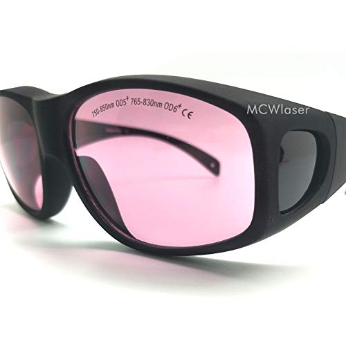 MCWlaser Laser Safety Protective Goggles Glasses 750-850 & 765-830nm Typical For 755nm 808nm Absorption Type EP-18 Style 9 - Image 3