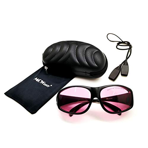 MCWlaser Laser Safety Protective Goggles Glasses 750-850 & 765-830nm Typical For 755nm 808nm Absorption Type EP-18 Style 9 - Image 1