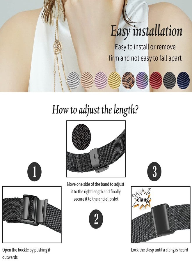 JOYOZY Stainless Steel bands Compatible For Apple Watch 40mm,Women Bling Protective Crystal Diamond Case with Loop Mesh Strap For Apple watch Series 6/SE/5/4 (No Tool Needed) (Rose Gold, 40MM) - Image 3