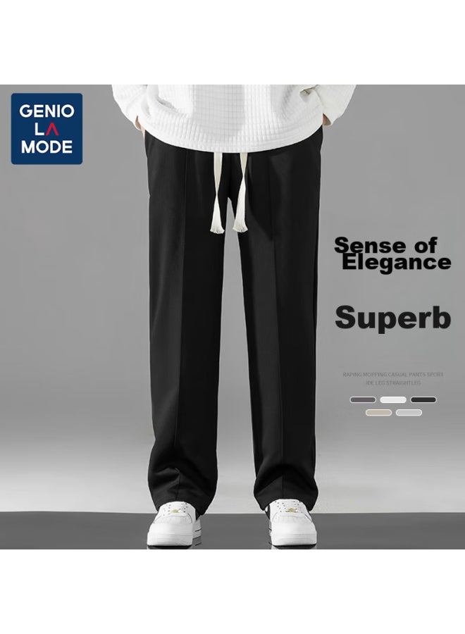 Geniolamode Men's Casual Pants, New Korean Style Straight-leg Draping Cool Versatile Trousers, Fashionable Men's Long Pants - Image 2