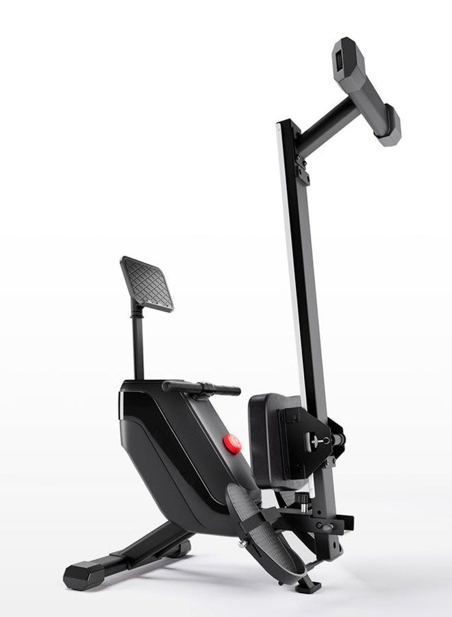 الكوتش آلة تجديف مغناطيسية تعمل بالبلوتوث مع سكة ​​انزلاق مزدوجة 16 مستوى من المقاومة الكهرومغناطيسية أقصى سعة وزن 120 كجم آلات تجديف متوافقة مع التطبيقات للاستخدام المنزلي - Image 3