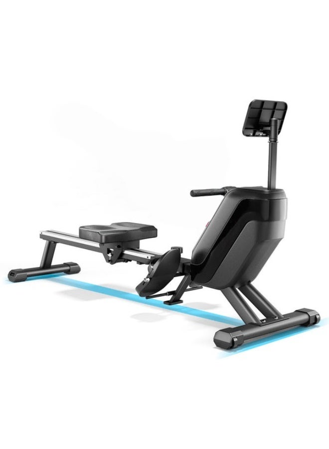 الكوتش آلة تجديف مغناطيسية تعمل بالبلوتوث مع سكة ​​انزلاق مزدوجة 16 مستوى من المقاومة الكهرومغناطيسية أقصى سعة وزن 120 كجم آلات تجديف متوافقة مع التطبيقات للاستخدام المنزلي - Image 4