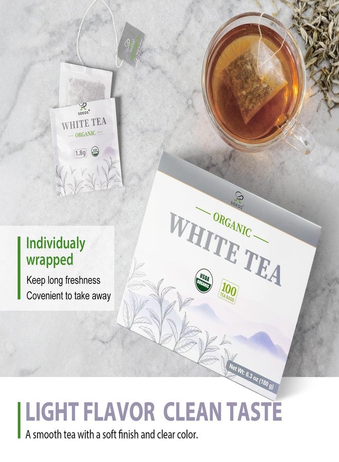 Soeos Organic White Tea, 100 Tea Bags, Individually Wrapped Teabags, Low Caffeine, Subtle Floral Aroma & Smooth Taste, Quality Tea for Everyday Brewing, Perfect for Hot or Iced Tea Lovers, 6.3oz (180g) - Image 5