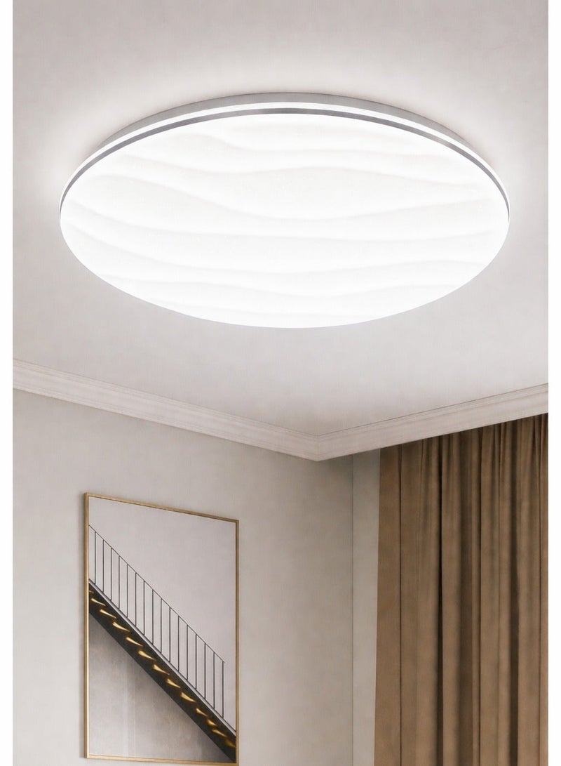 AL THURAYAT Round LED ceiling light 40cm with warm lighting and stylish, modern design,with 3 light colors. This round LED ceiling light provides soft lighting for bedrooms and living rooms. - Image 3