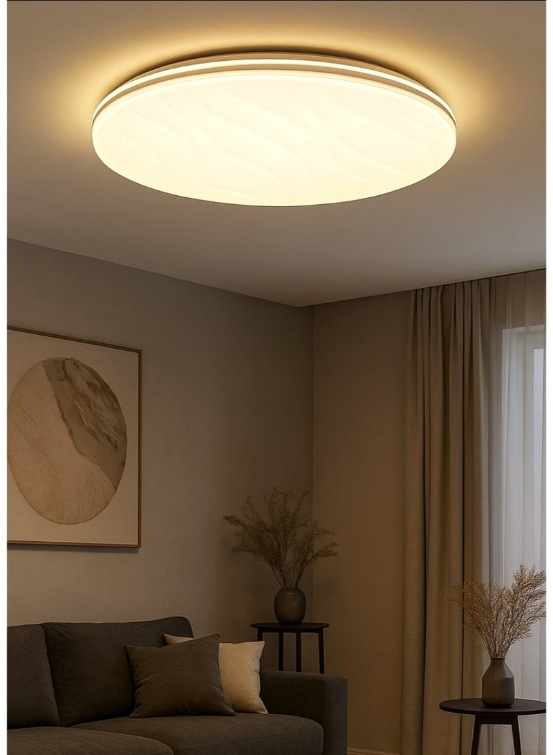 AL THURAYAT Round LED ceiling light 40cm with warm lighting and stylish, modern design,with 3 light colors. This round LED ceiling light provides soft lighting for bedrooms and living rooms. - Image 4