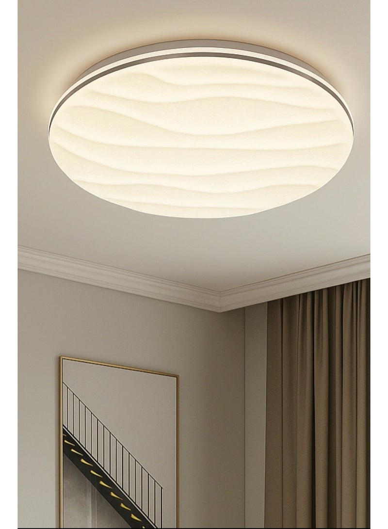 الثريات مصباح سقف LED دائري 40 سم – تصميم عصري مسطح بإضاءة 3 ألوان (أبيض دافئ / طبيعي / بارد) – إنارة مثالية لغرفة النوم والصالة - Image 1