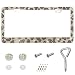 YTFRL Bling License Plate Frame Sparkly Rhinestone Car Tag Cover with Mounting Kit Stainless Steel ObstructionFree Crystal Auto License Plate Holder for Women Car Accessories Leopard Print - Image 2