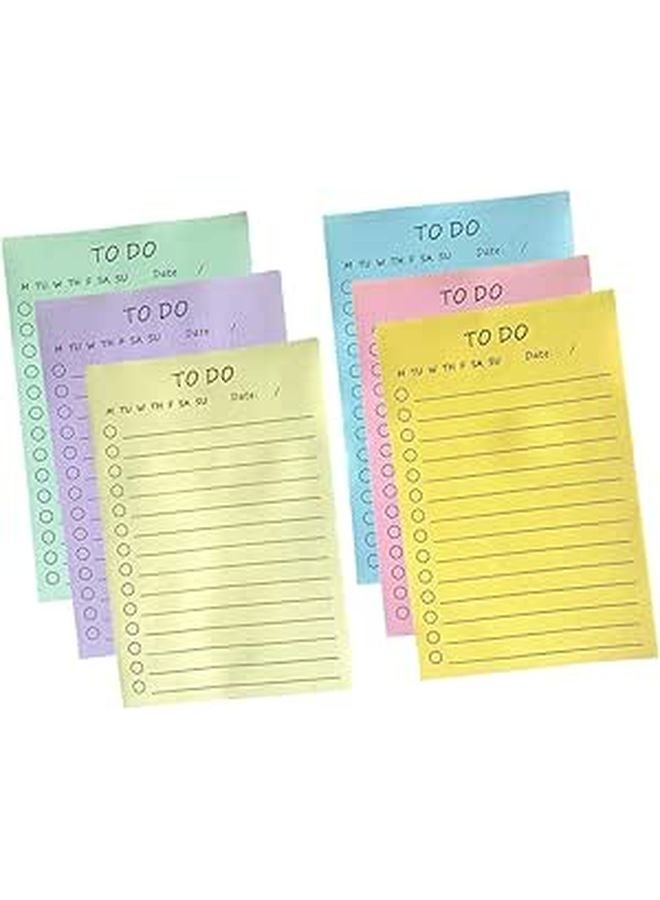 Memo Pads with Adhesive Tabs Kawaii Design for Plans Reminders Portable Note Pads Set of 6 - Image 1