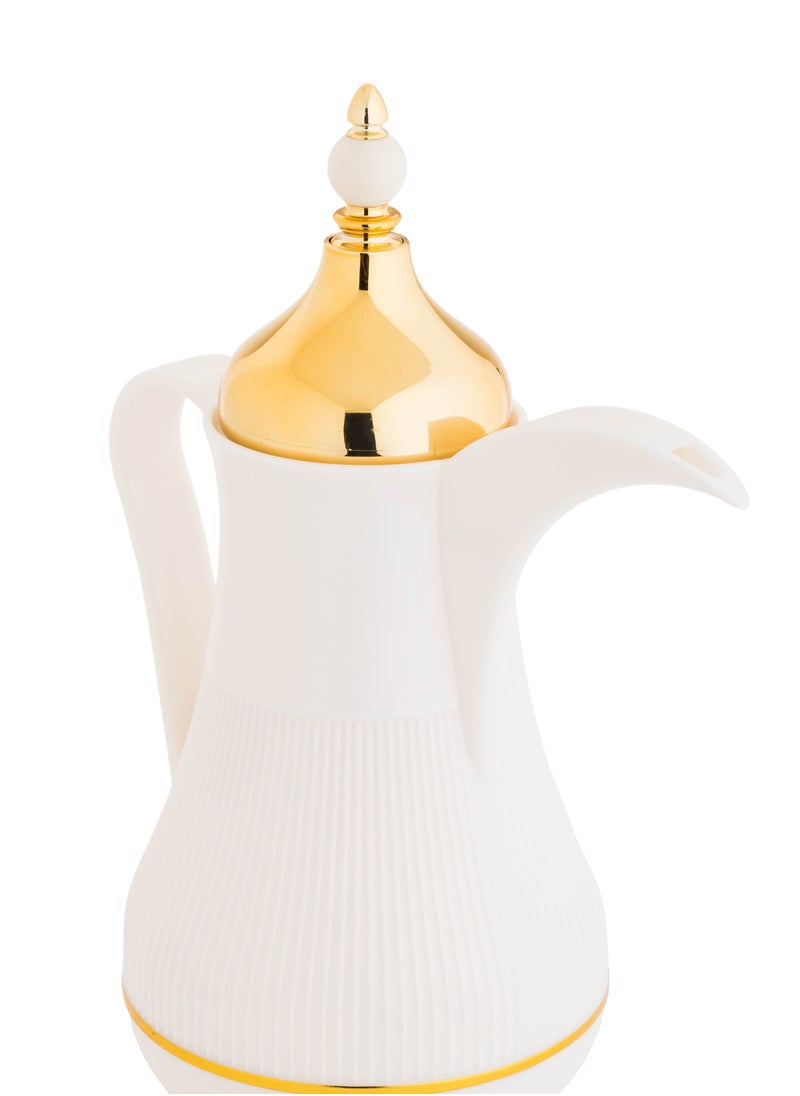 ALASKA - ِAlaska Dallah Flask Set 2-Piece White With Gold - Image 1