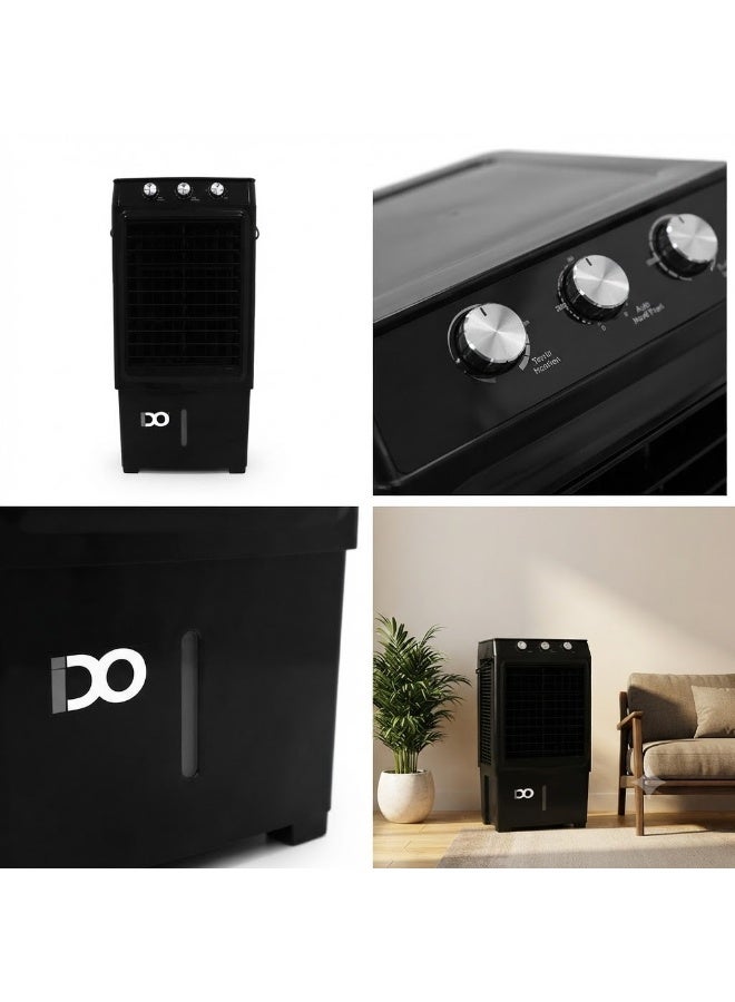 ido Evaporative Air Cooler 40L, 90W, 3 Speeds, Anti-Bacterial Honeycomb Filters - Black - Model AC40L-BK - Image 2