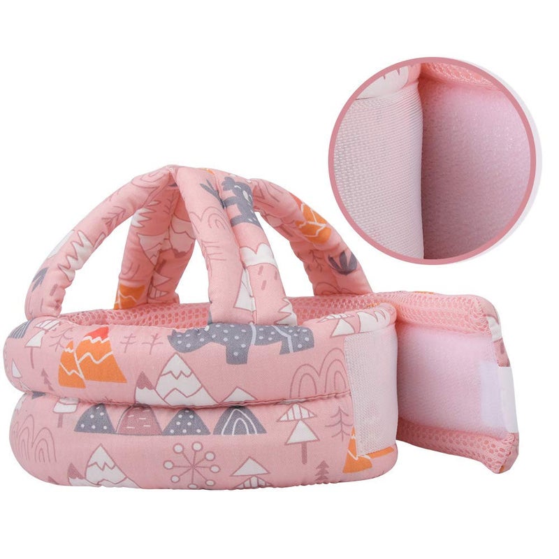 ukiaponogo Baby Children Infant Toddler Adjustable Safety Helmet Headguard Protective Harnesses Cap, Providing Safer Environment When Learning to Crawl Walk Playing Baby Infant Hat (Pink) - Image 2