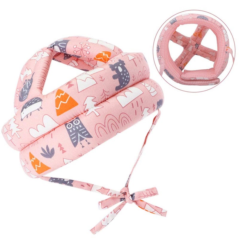 ukiaponogo Baby Children Infant Toddler Adjustable Safety Helmet Headguard Protective Harnesses Cap, Providing Safer Environment When Learning to Crawl Walk Playing Baby Infant Hat (Pink) - Image 3