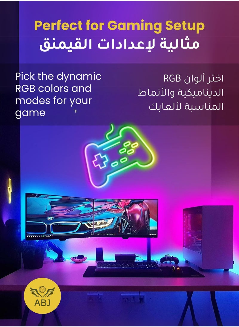 ABJ - RGBIC Neon Rope Light, USB Powered, Waterproof LED Strip with APP, Remote, and Bluetooth Control, Music Sync, Voice Control, DIY, Flexible RGB Lights for Bedroom, Gaming, Outdoor Decor, Indoor Decor, TV Backlighting - Image 1