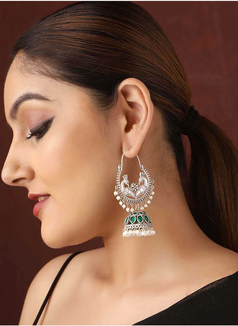 برياسي German  Stones Studded  Beads Beaded Jhumkas Earrings