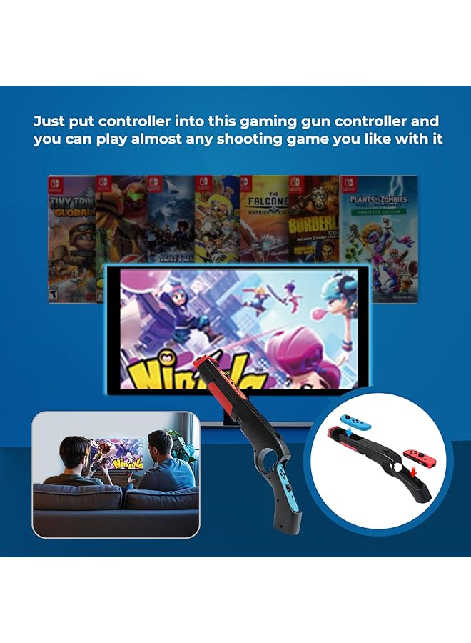 Nintendo Switch Game Gun Controller 1 Pack Gun Handle Grip Hunting Games For Nintendo Switch Call Of Juarez Sniper Elite 3 Big Buck Hunter Resident Evil Hunting Simulator Doom 4 Splatoon 2 - Image 5