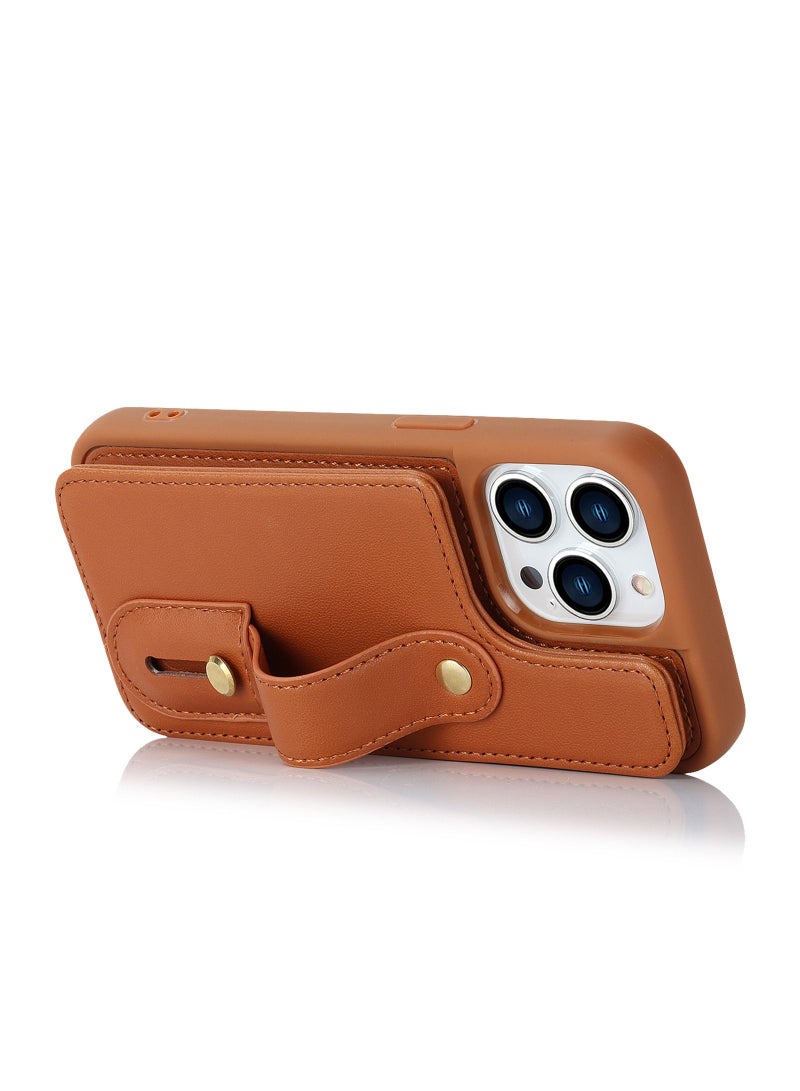 Suteni Back Cover Wristband Card Slots Leather Phone Case for iPhone - Image 3