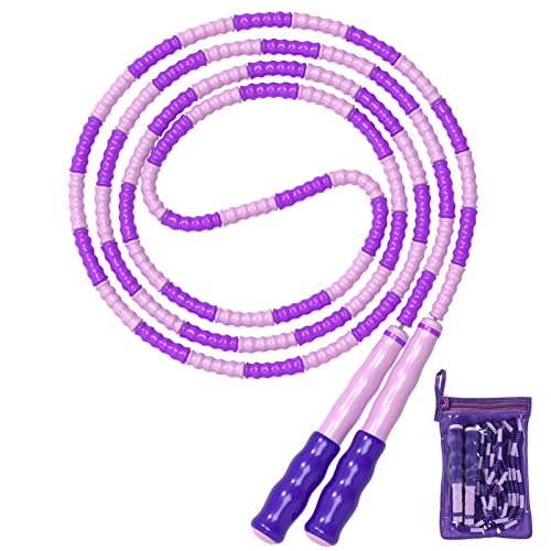 Leeboom Jump Rope, Adjustable Length Tangle-Free Segmented Soft Beaded Skipping Rope, Fitness Jump Rope for Kids, Man, and Women Weight Loss 9.2 Feet - Image 1