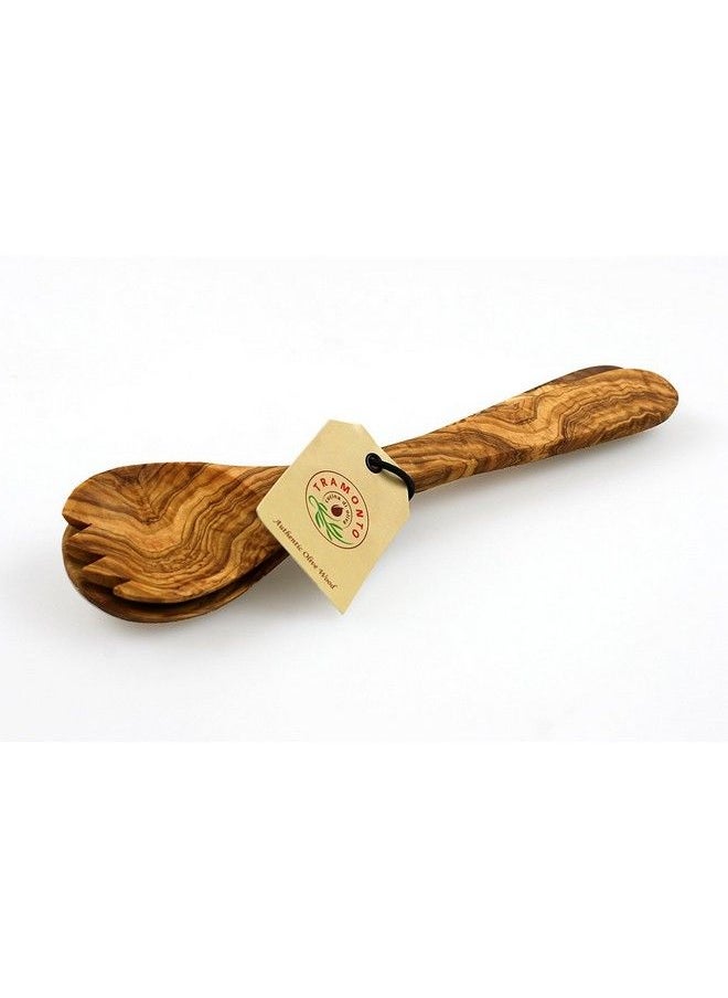 Thirteen Chefs - Tramanto Olive Wood Salad Server Set 12 Inch French Design - Image 1