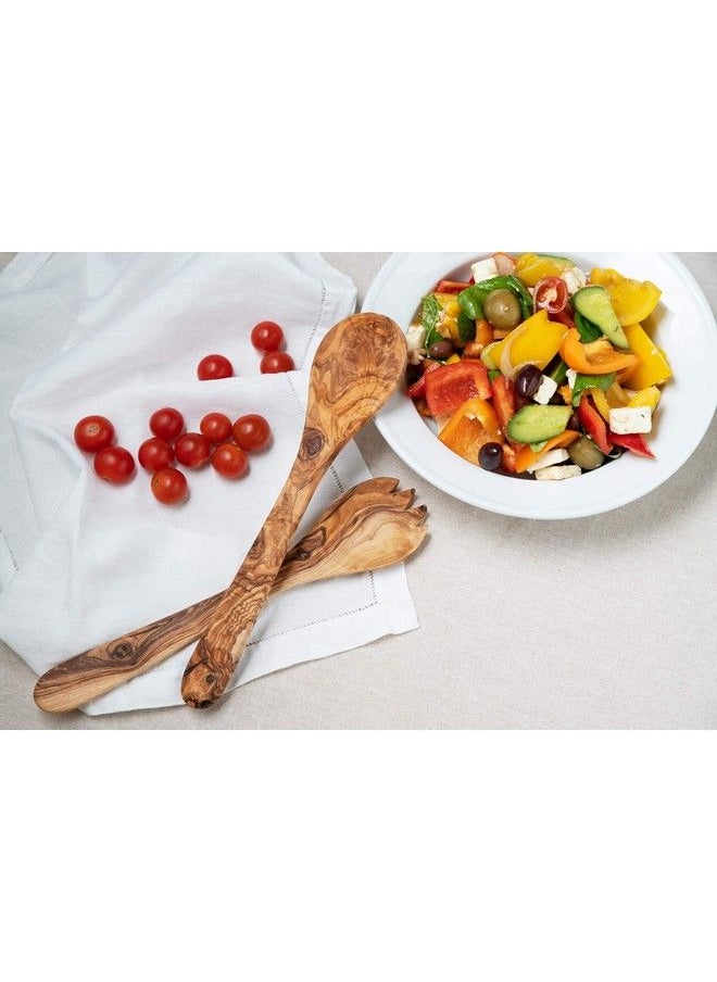 Thirteen Chefs - Tramanto Olive Wood Salad Server Set 12 Inch French Design - Image 1