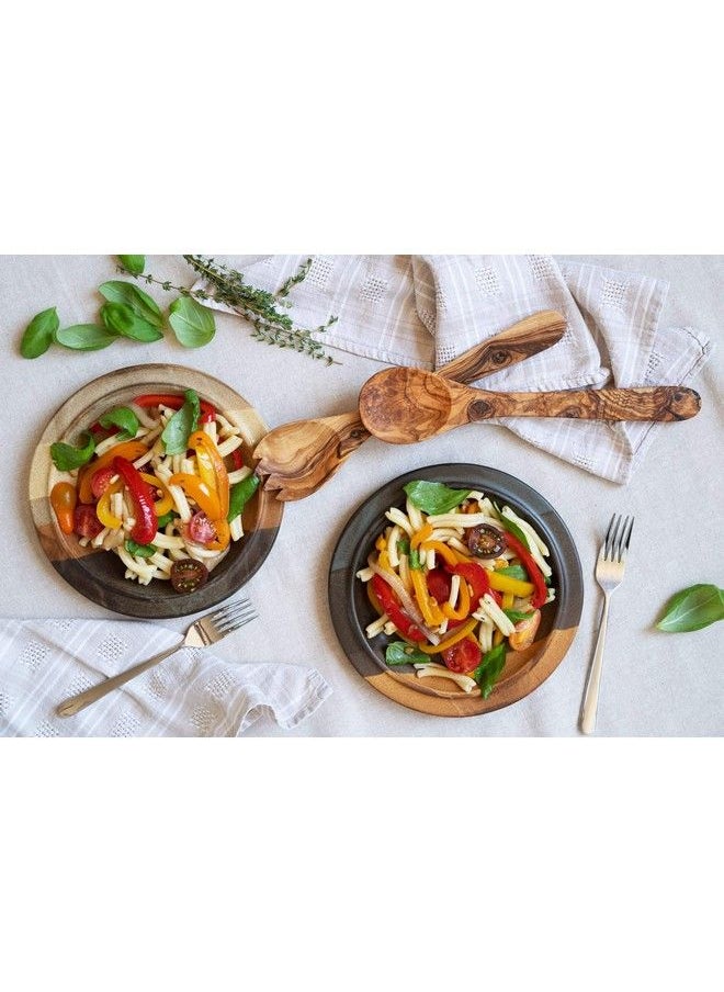 Thirteen Chefs - Tramanto Olive Wood Salad Server Set 12 Inch French Design - Image 1