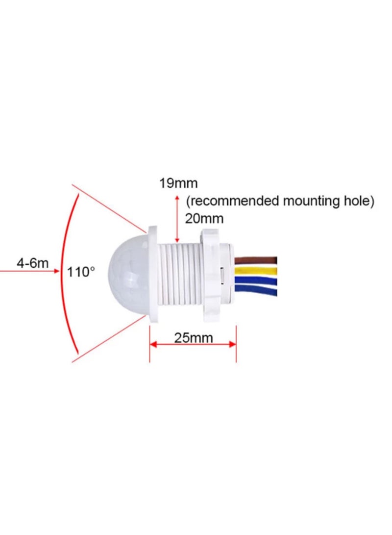 2 قطعة مصباح ليلي صغير حساس 110 فولت 220 فولت مع مستشعر حركة بالأشعة تحت الحمراء ومفتاح تشغيل أوتوماتيكي. مثالي للتحكم في مراوح التهوية المنزلية، إضاءة السيارات، الممرات، الحمامات، والأقبية. - Image 3