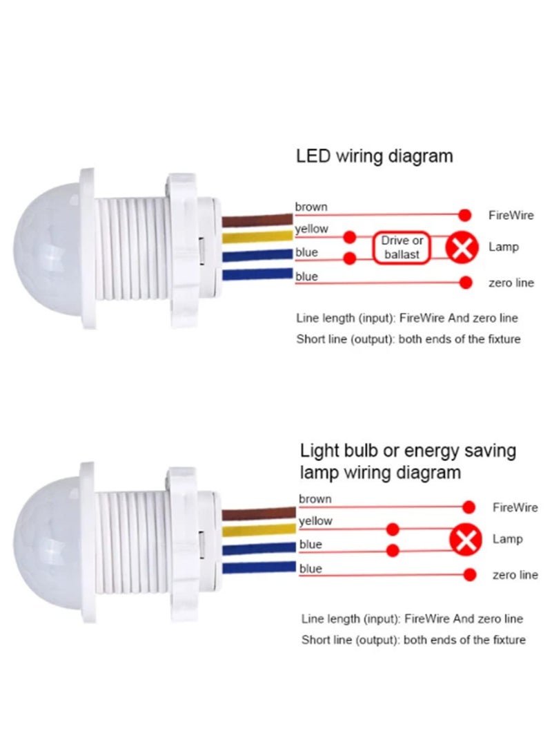 2 قطعة مصباح ليلي صغير حساس 110 فولت 220 فولت مع مستشعر حركة بالأشعة تحت الحمراء ومفتاح تشغيل أوتوماتيكي. مثالي للتحكم في مراوح التهوية المنزلية، إضاءة السيارات، الممرات، الحمامات، والأقبية. - Image 4