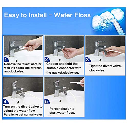YAS Water Flosser for Family Use 3 Jet Tips & 3 Toothbrush for Faucet & Shower, Oral Irrigator Non-Electric Safety , Dental Oral Care Tooth Cleaning - Image 3