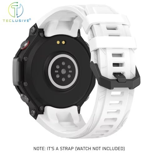 T TECLUSIVE Soft Silicone Strap Band Compatible with Amazfit T-Rex 3 | Adjustable Silicone Rubber Band with Installation Tool for T Rex 3 (White) - Image 4