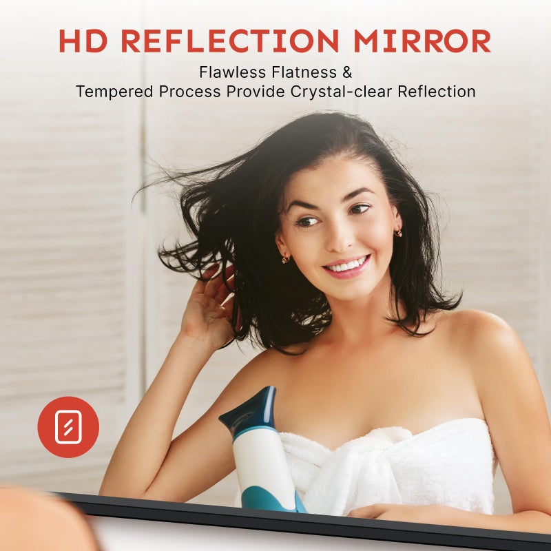 Kosmonia 20x16 Bathroom Vanity Mirror for Wall, Aluminum Framed, Farmhouse Rectangle, Anti-Rust, HD Reflection Anti-Desilvering, Distortion Free, Tempered and Shatter-Proof Wall Mounted Mirror, Black - Image 2