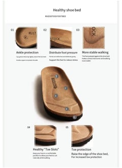 RUIZU Women's cork insole sandals, comfortable summer beach sandals with adjustable buckles  - Image 2