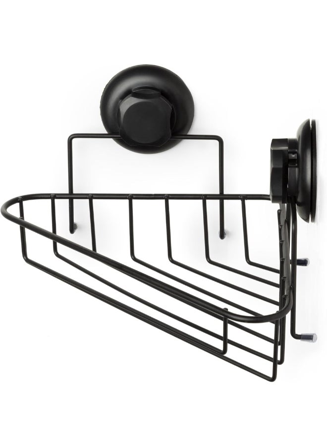 COMPACTOR Bestlock Suction Cup Wall Mount Bathroom Corner Shelf Black 12.8 x 23.8 x 23.8 cm RAN9778 - Image 3