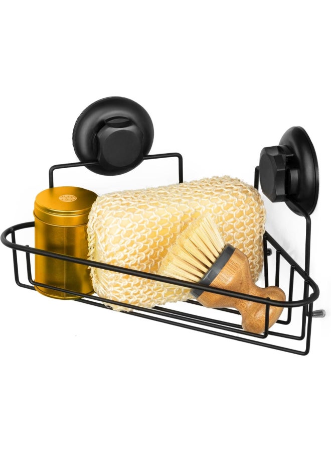 COMPACTOR Bestlock Suction Cup Wall Mount Bathroom Corner Shelf Black 12.8 x 23.8 x 23.8 cm RAN9778 - Image 4