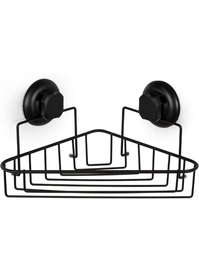 COMPACTOR Bestlock Suction Cup Wall Mount Bathroom Corner Shelf Black 12.8 x 23.8 x 23.8 cm RAN9778 - Image 2