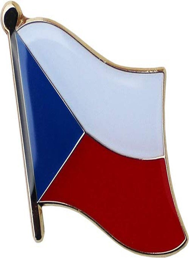 Flagline Czech Republic Flag Die-struck Metal Single Lapel Pin with Butterfly Clasp Closure - Image 2