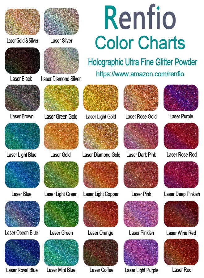 Renfio Holographic Ultra Fine Glitter Powder Metallic Resin Glitter 2.11 Oz (60g) PET Flakes Crafts Sequins 1/128" 0.008" 0.2mm Epoxy Chips Flakes for Tumblers Slime - Laser Blue - Image 3