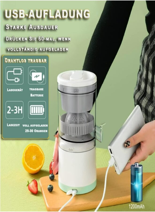 ماركة غير محددة - عصارة كهربائية، عصارة فواكه لاسلكية محمولة بدون استخدام اليدين، شحن USB، عصارة فواكه لاسلكية، متعددة الوظائف بزر واحد سهل الضغط على عصارة الليمون والبرتقال للمطبخ - Image 1